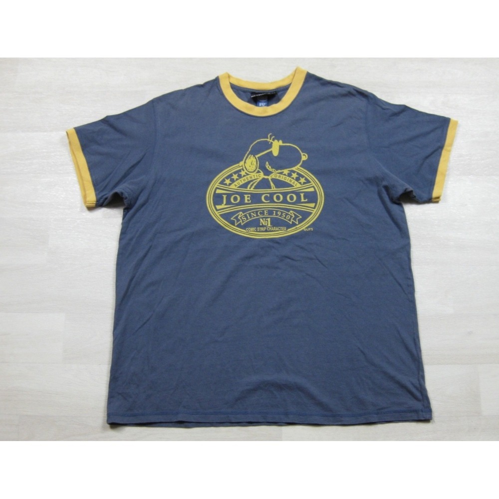 Vintage Y2K Joe Cool Ringer T Shirt Men's (XL) Snoopy Peanuts Collection x Hyp